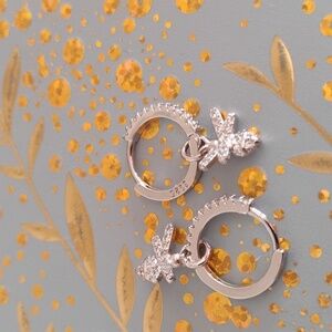 Elegant Sterling Silver Butterfly Hoop Earrings